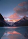 Alpenglow Lake Louise and Victoria Glacier Banff National Park Alberta Canada