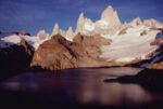 Fitzroy Massif with Sunrise Glow on Granite Spires Los Glaciares NP Argentina