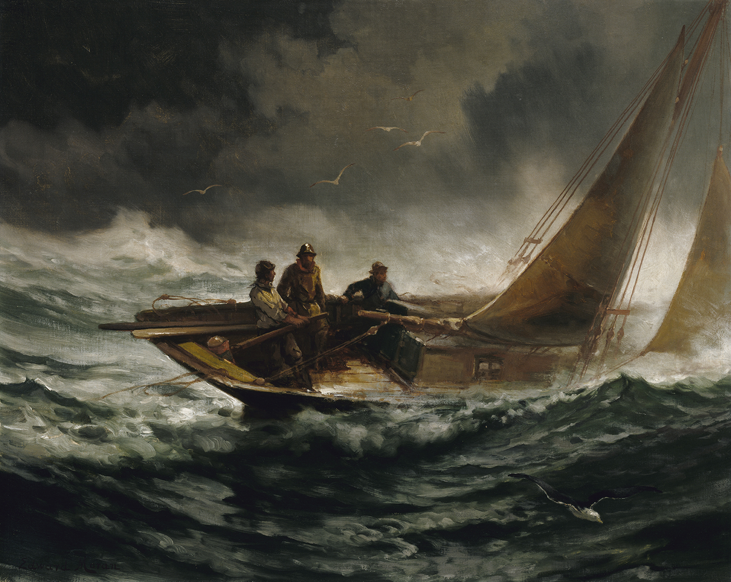 Riding Out a Gale, c. 1889