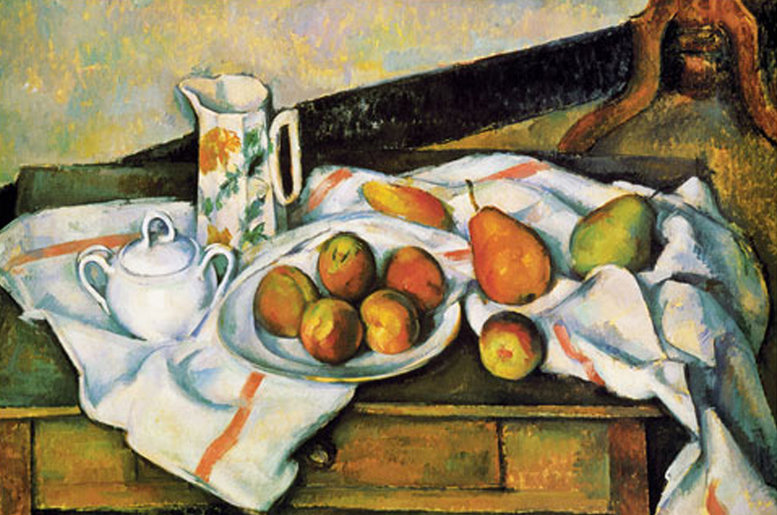 Sucrier, Verseuse et Assiette de Fruits