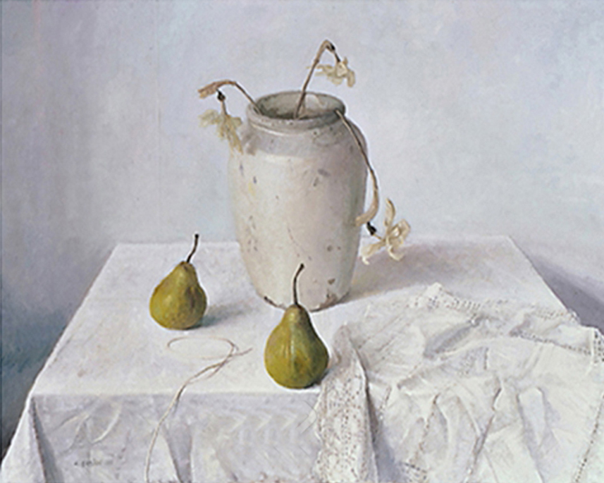 Dried Narcissi with Two Pears