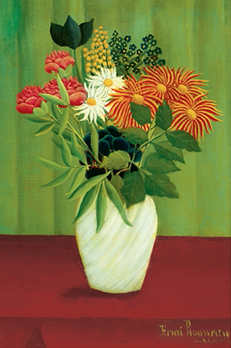 Bouquet of Flowers with Green Background