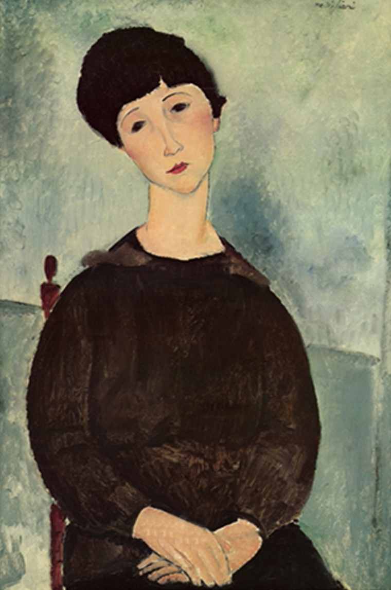 Jeune Fille Brune Assise