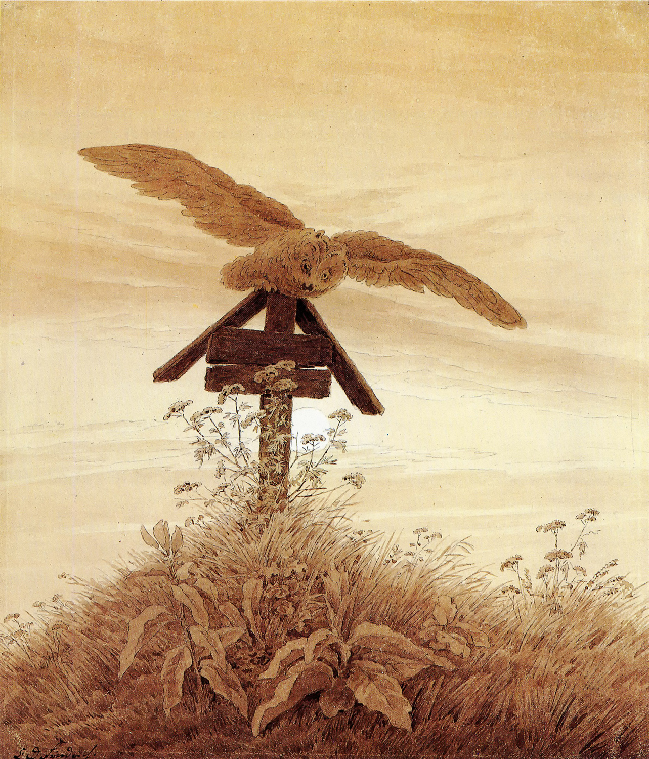 Owl on a Grave, 1836-37