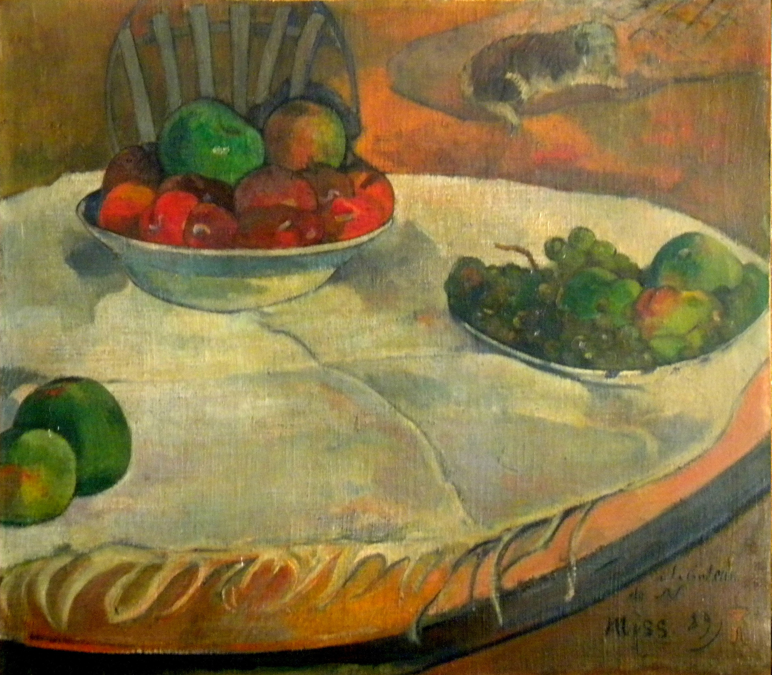 Fruits on a Table with a Small Dog, 1889