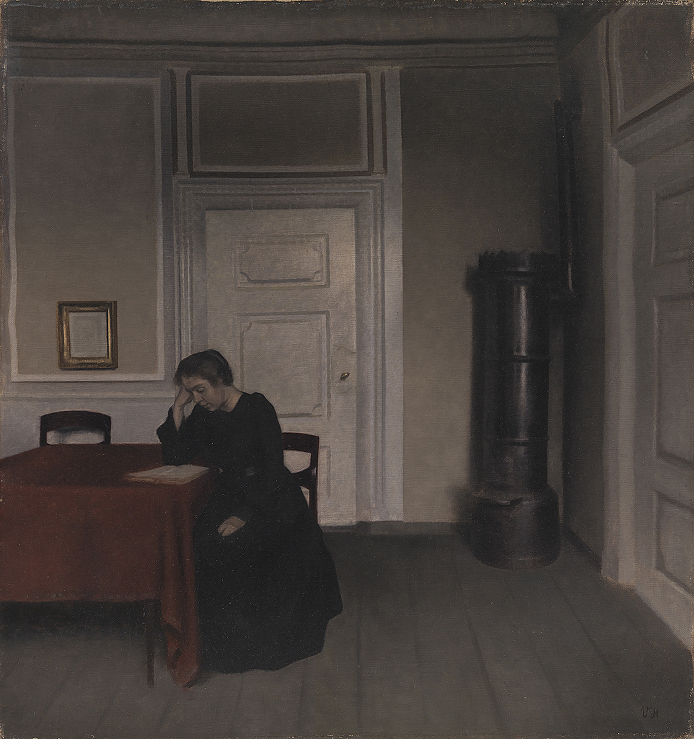 A Room in the Artist's Home in Strandgade, Copenhagen, with the Artist's Wife, 1902