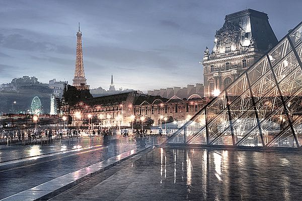 Louvre with Eiffel Tower Vista #1