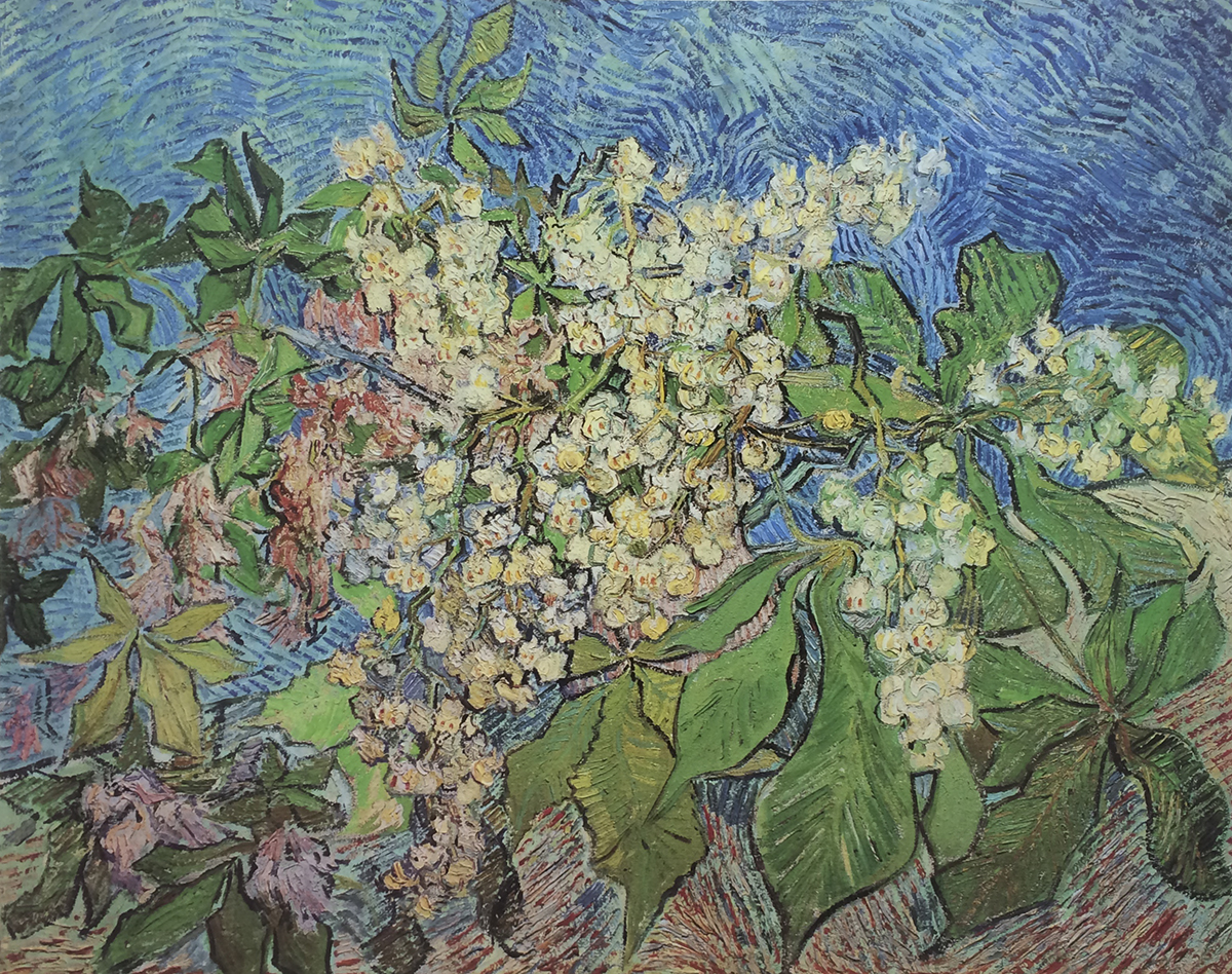 Bluhender Kastainienzweig