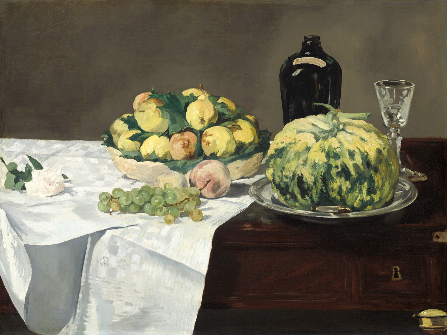 Still Life with Melon and Peaches, c. 1866