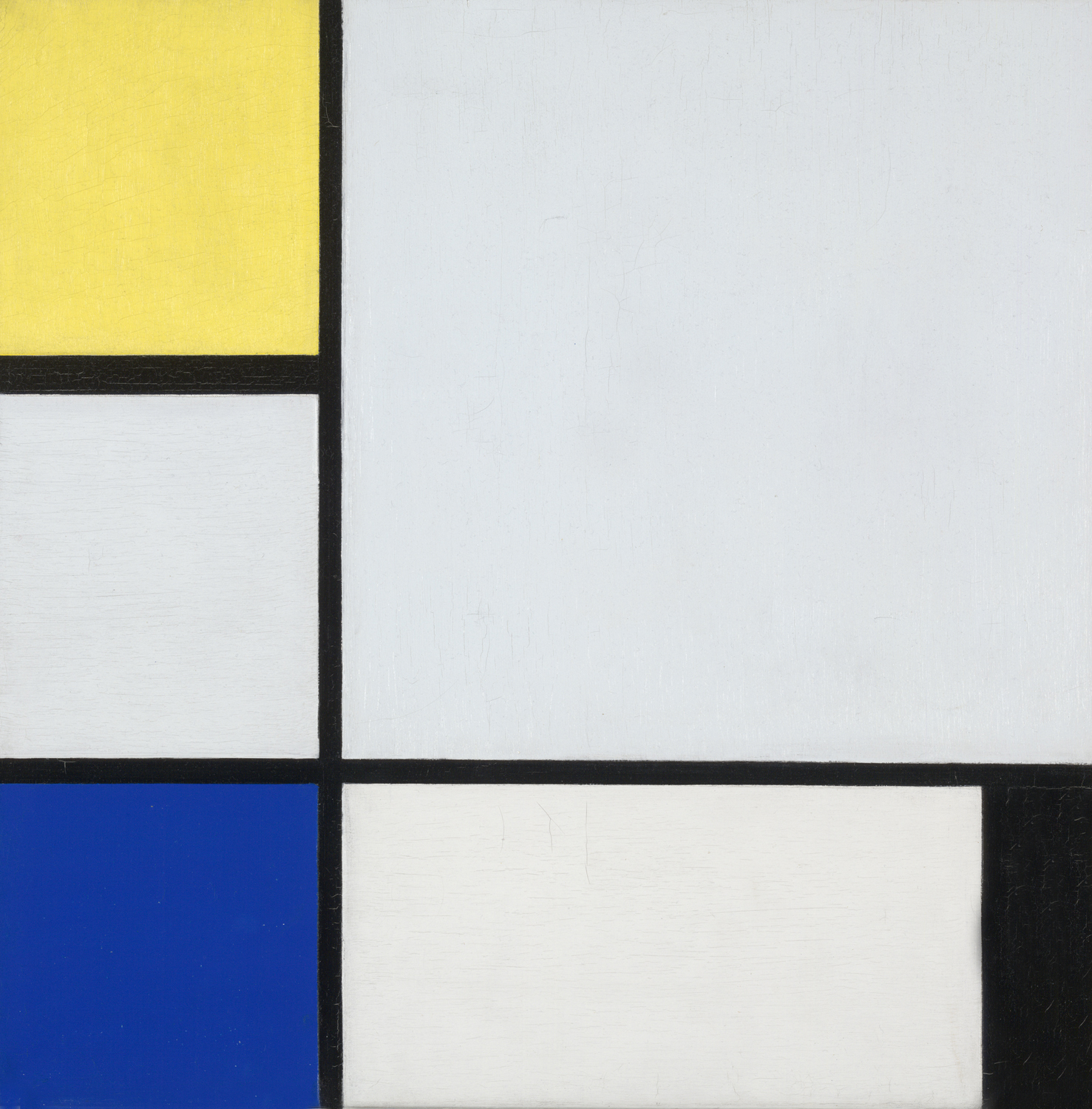 Composition with Yellow, Blue, Black and Light Blue, 1929