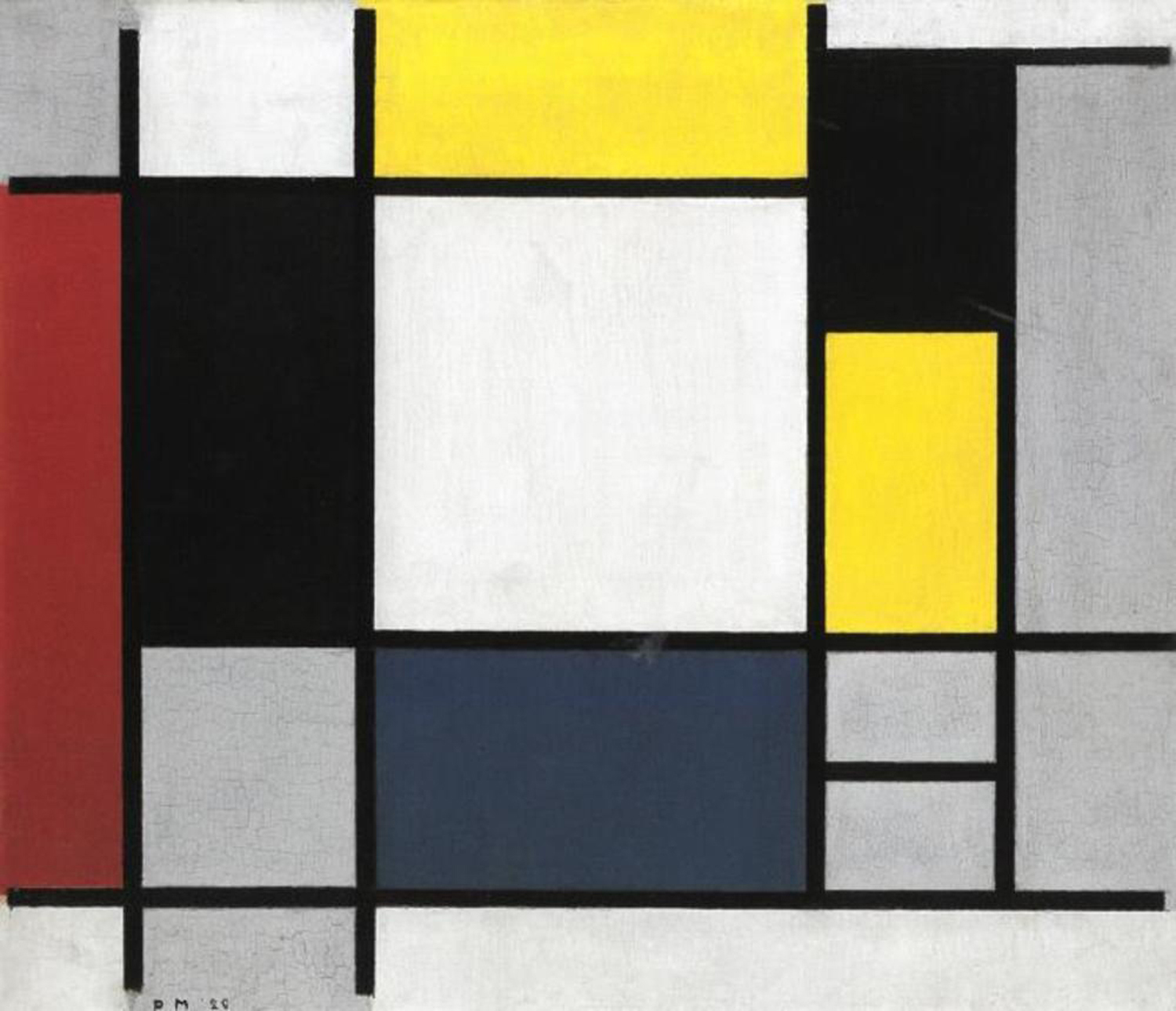 Composition with Yellow, Red, Black, Blue and Gray, 1920