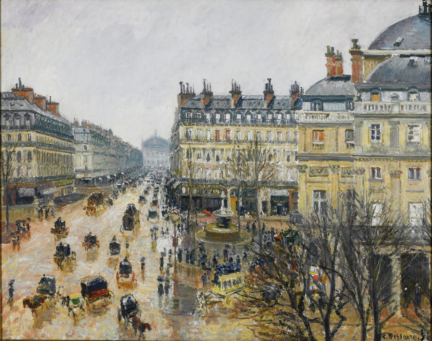 Place du Theatre Francais, Paris: Rain, 1898
