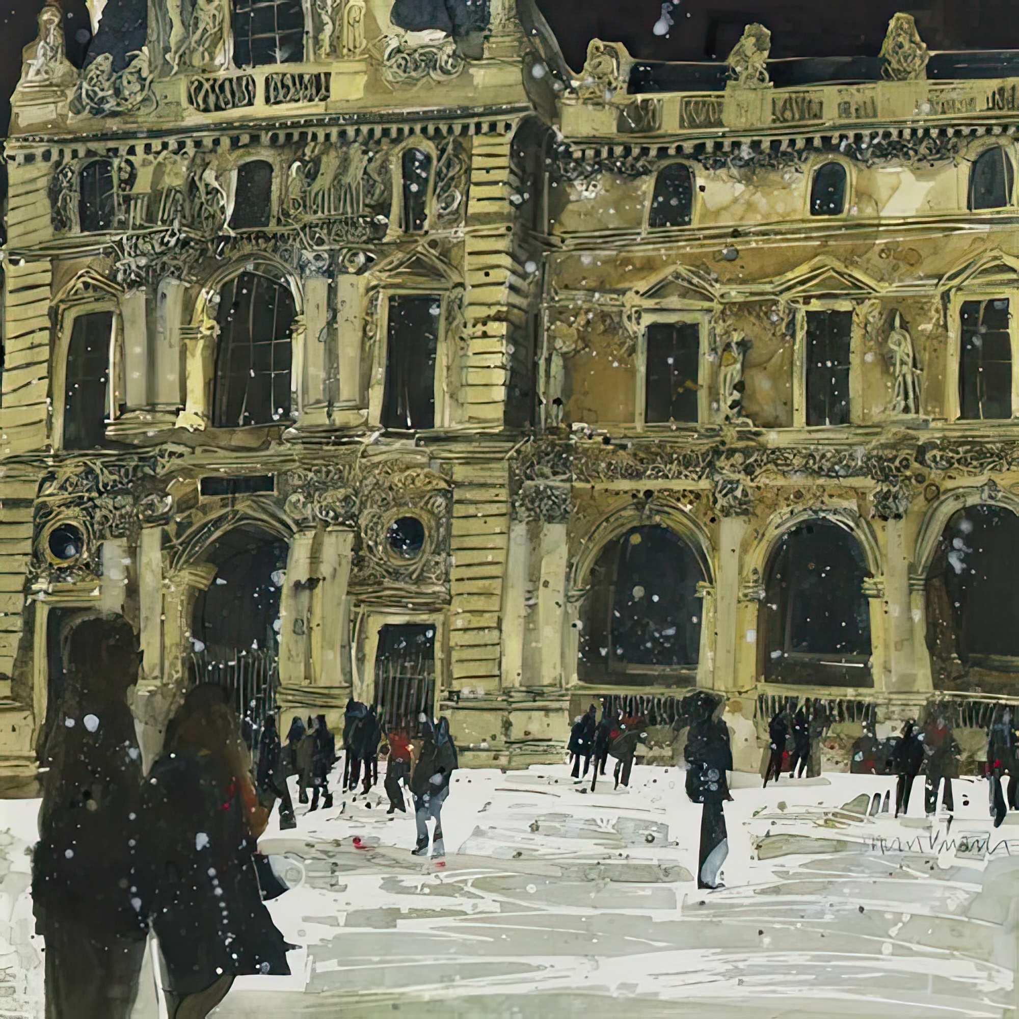 Winter, Louvre, Paris