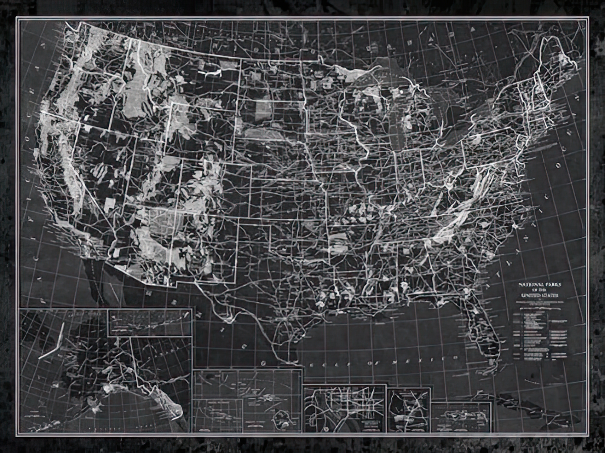 Explorer - USA Map - Noir