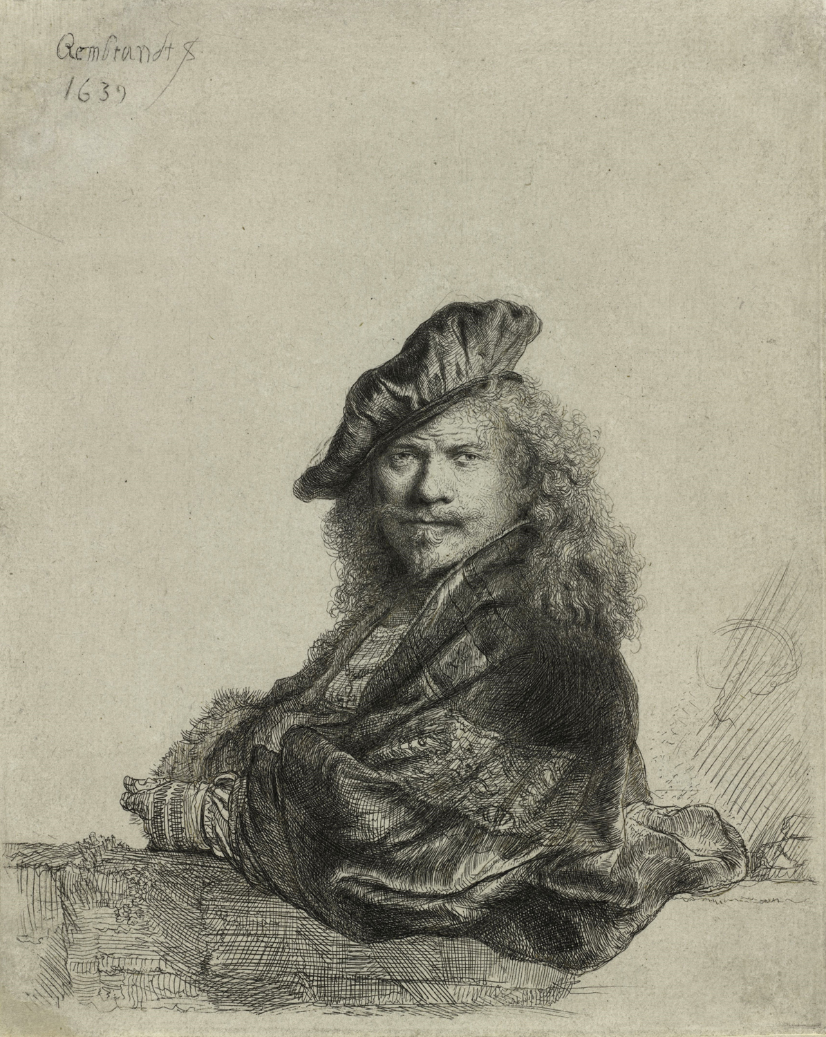 Self-Portrait Leaning on a Sill, 1639