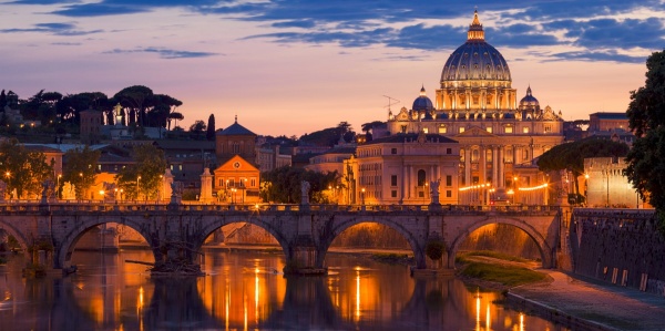 Night View of St. Peter's Cathedral, Rome