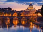 Night View of St Just Wall Decor Night View of St Peters Cathedral Rome