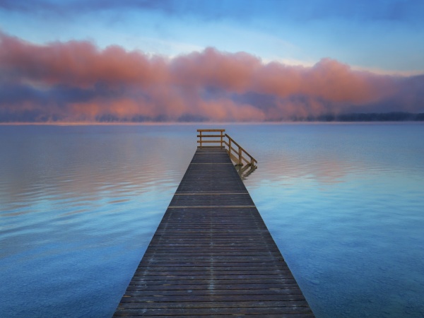 Boat Ramp and Fog Bench, Bavaria, Germany