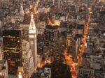 Aerial View of Manhattan with the the Flatiron Building NYC
