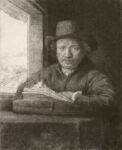 Rembrandt Drawing at a Window 1648 1 Just Wall Decor Rembrandt Drawing at a Window 1648