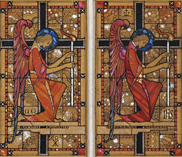 Two Angels: a Design For Stained Glass