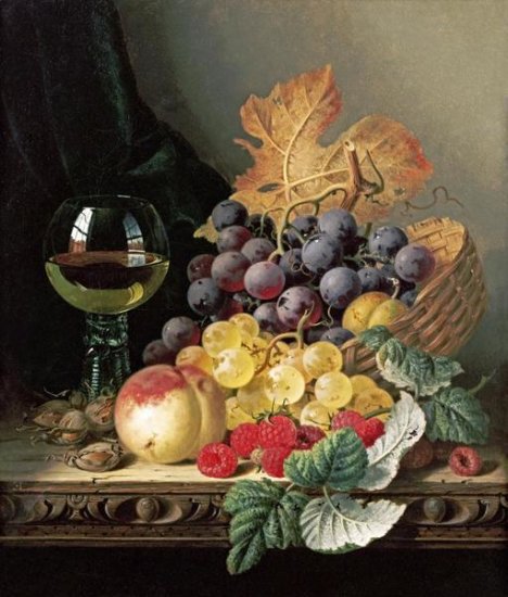 A Basket of Grapes, Raspberries