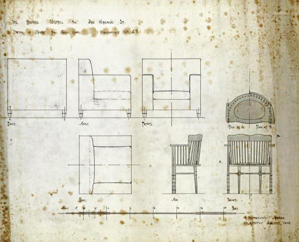 Design for an Upholstered Chair, 1909
