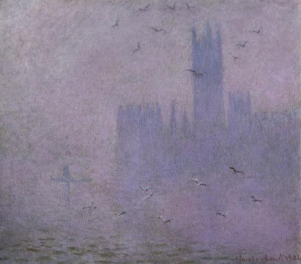 Seagulls (The River Thames & Houses of Parliament, London)