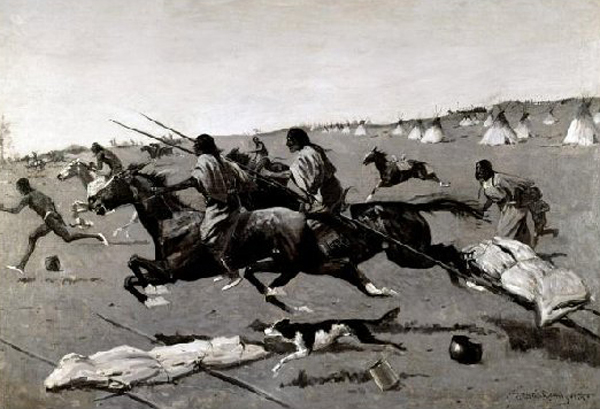 Indian Village Routed, Geronimo Fleeing From Camp