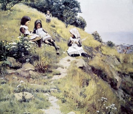 Girls With a Wreath of Flowers