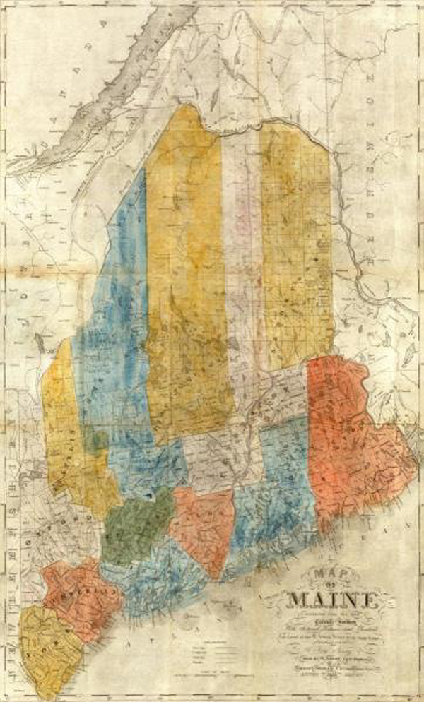Map of Maine, 1843