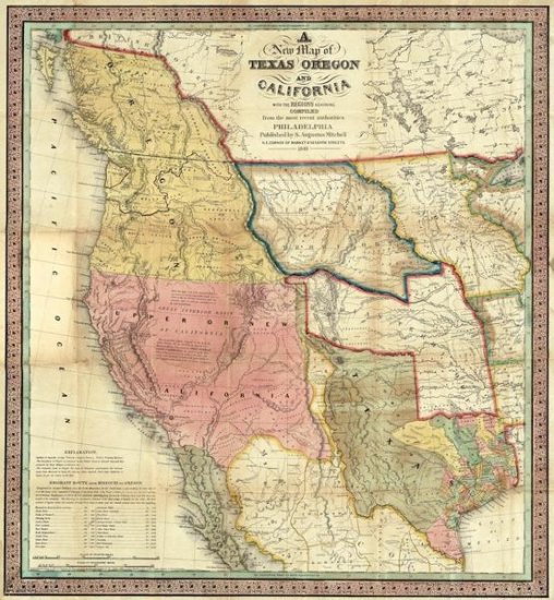 A New Map of Texas, Oregon and California 1846