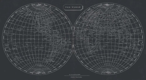 Map of the World 1812 Chalkboard