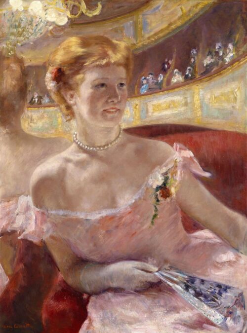 Woman with a Pearl Necklace in a Loge 1879 1  Just Wall Decor Woman with a Pearl Necklace in a Loge 1879
