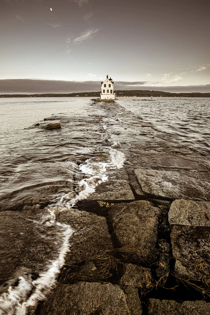 Moon Tide,Rockland Breakwater