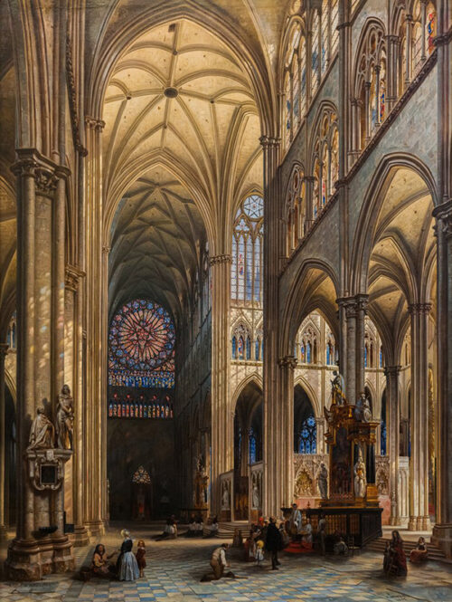 Interior of the Cathedral of Amiens 1842 1  Just Wall Decor Interior of the Cathedral of Amiens 1842