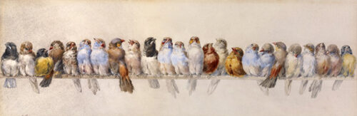 A Perch of Birds c 1880s