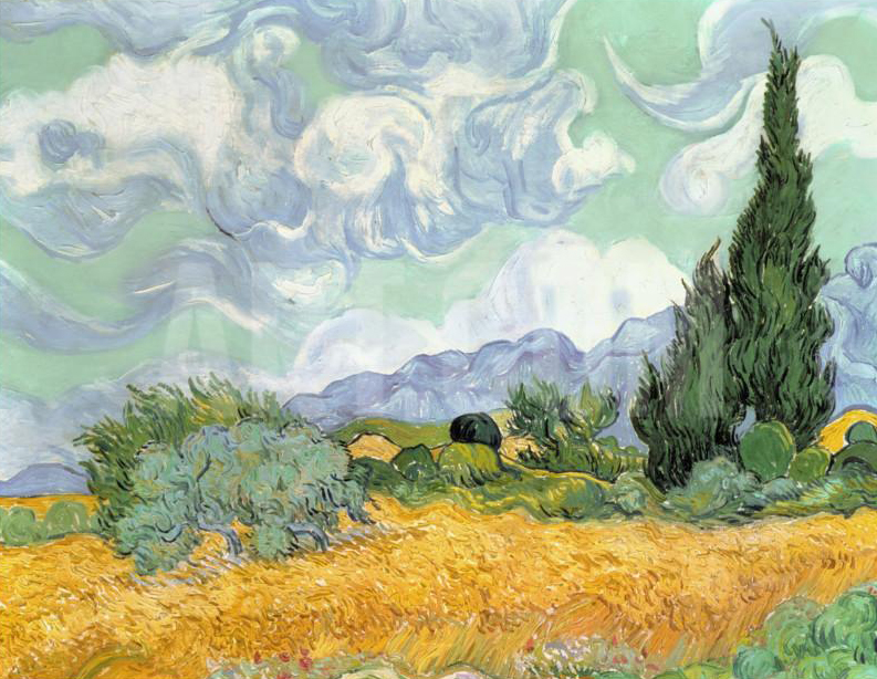 Wheat Field with Cypresses, 1889