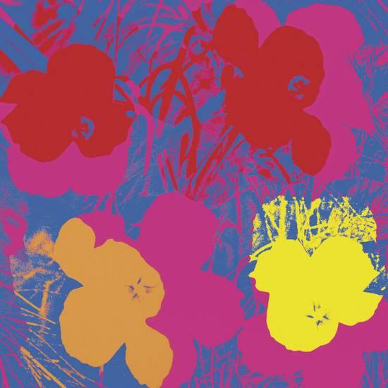 Flowers, 1970 (Red, Yellow, Orange on Blue)