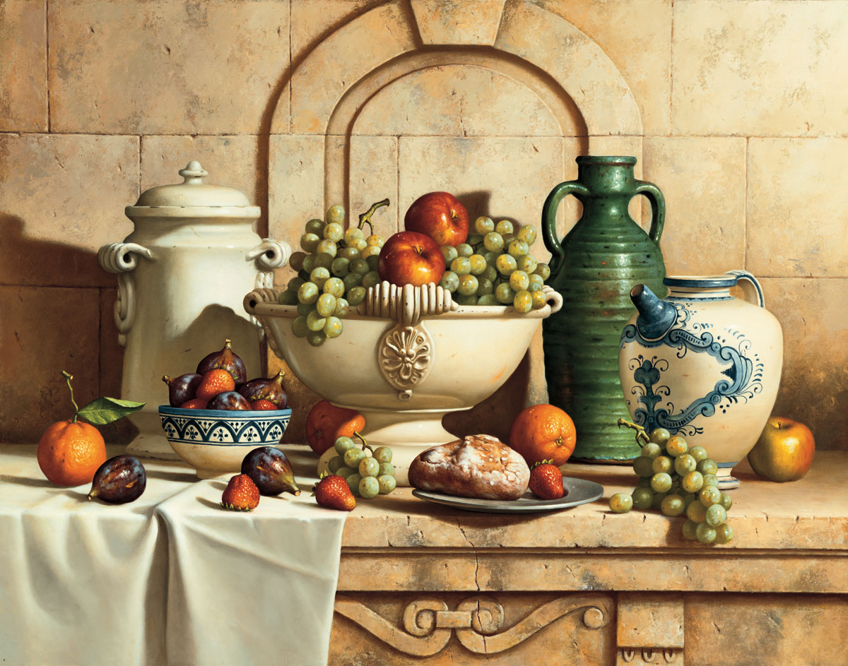 Italian still life art with Green