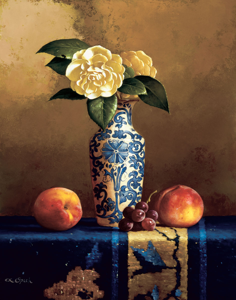 Camellia With Oriental Rug