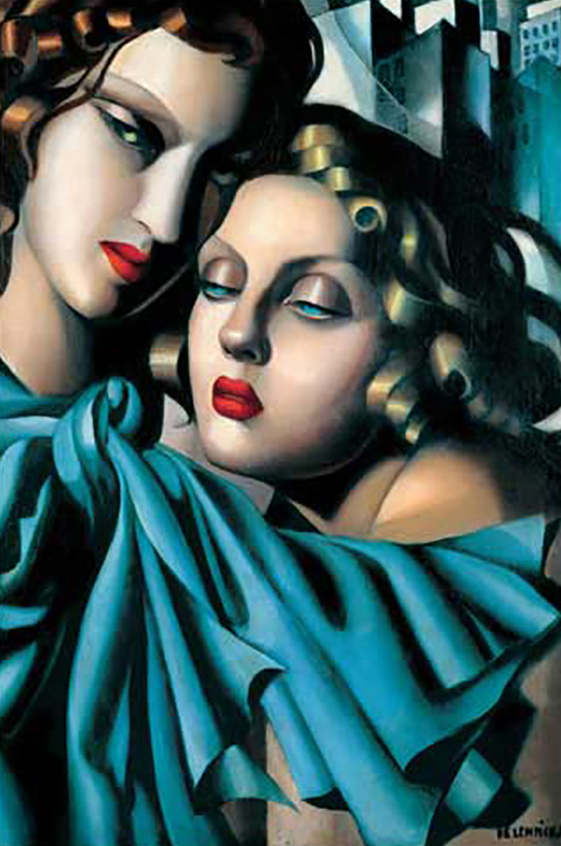 Filles et Couverte Bleue