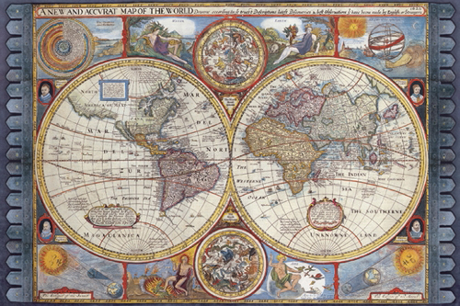 A New and Accurate Map of the World 1 Just Wall Decor A New and Accurate Map of the World