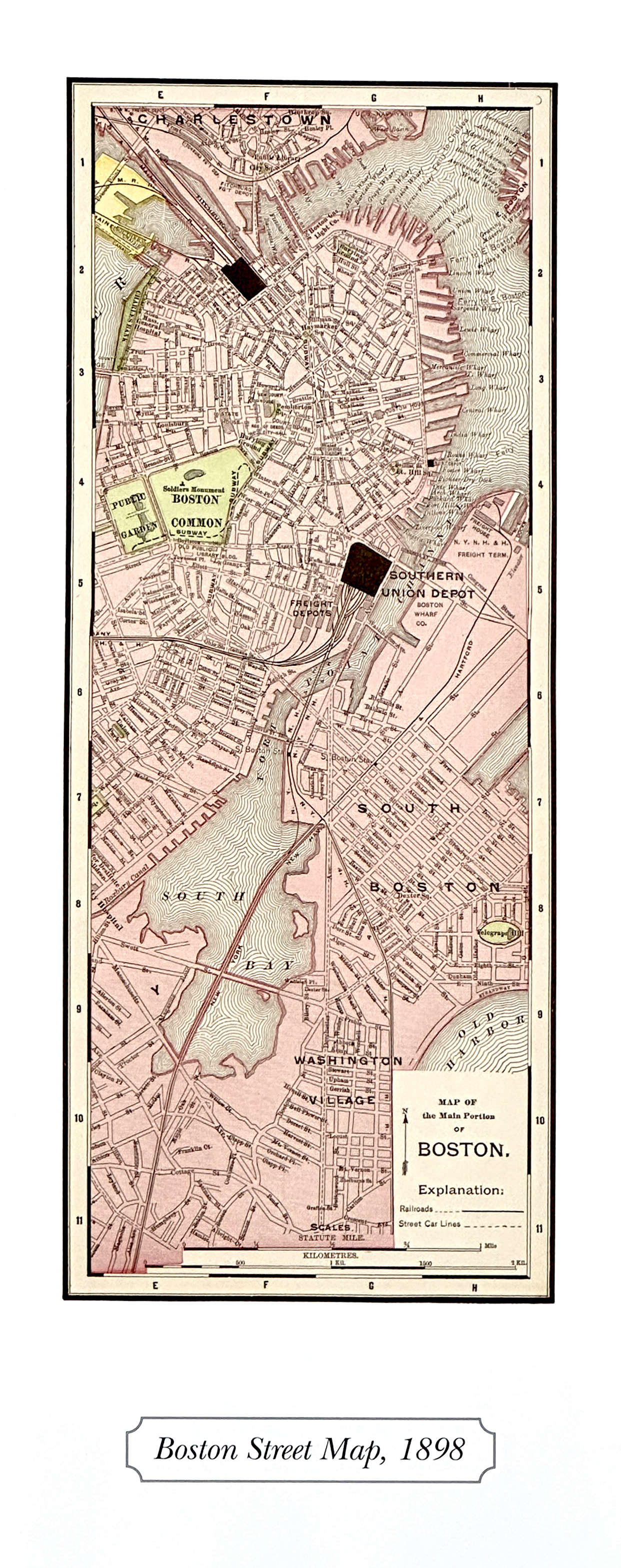 Boston Street Map 1898