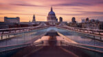 Millennium Bridge Leading Towards St Pauls Church