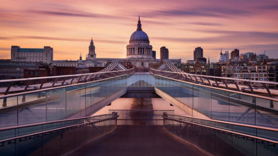 Millennium Bridge Leading Towards St. Paul's Church